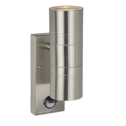 Kinkiet z czujnikiem ARNE-LED Ø 6,3 cm LED GU10 2x5W 2700K IP44 14866/10/12 Satin Chrome Lucide - zdjęcie produktu