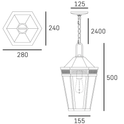 Lampa wisząca FUNCHAL P01156BK IP23 CosmoLight - zdjęcie dodatkowe 1