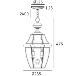 Lampa wisząca WHITLEY P02890AU IP23 CosmoLight - zdjęcie dodatkowe 1
