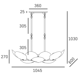 Lampa wisząca WELLINGTON P14357BR CosmoLight - zdjęcie dodatkowe 1