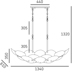 Lampa wisząca WELLINGTON P26364BR CosmoLight - zdjęcie dodatkowe 1