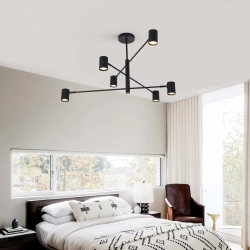 Lampa sufitowa czarna SNOW 6 LP-731/6P BK LIGHT PRESTIGE - zdjęcie produktu