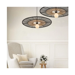 19105 PENDANT LIGHT BAMBOO METAL 1XE27 BLACK Zambelis Lights