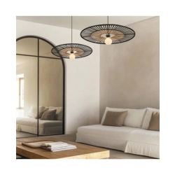 19105 PENDANT LIGHT BAMBOO METAL 1XE27 BLACK Zambelis Lights