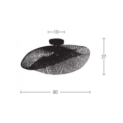 19109 CEILING LIGHT 1XE27 BAMBOO BLACK Zambelis Lights