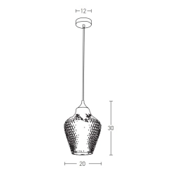 19125 PENDANT LIGHT 1XE27 CLEAR CLASS Zambelis Lights