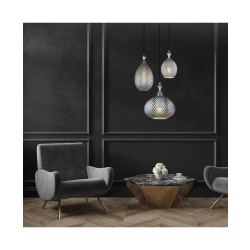 1986 PENDANT LIGHT 1XE27 GLASS SMOKE GRAY Zambelis Lights