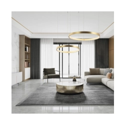 2006 PENDANT LIGHT 34W 3000K ALUMINIUM-ACRYLIC BRUSHED GOLD MATT FOR INDOOR SPACES Zambelis Lights