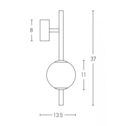 20133 LED WALL LIGHT 7W 3000K GLASS &METAL WHITE-BLACK Zambelis Lights