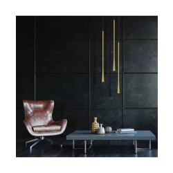 20143 LED PENDANT LIGHT 6W 3000K ALUMINIUM BLACK CANOPY - BRASS LAMP Zambelis Lights