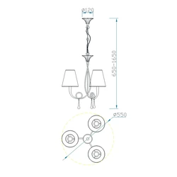 Lampa wisząca Mantra Paola Gold 3542MA - zdjęcie dodatkowe 1