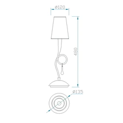 Lampa biurkowa Mantra Paola Gold 3545MA - zdjęcie dodatkowe 1