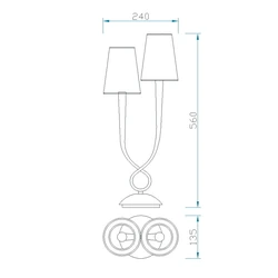 Lampa biurkowa Mantra Paola Gold 3546MA - zdjęcie dodatkowe 1
