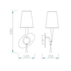 Lampa ścienna Mantra Paola Gold 3548MA - zdjęcie dodatkowe 1