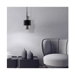 22002 PENDANT LIGHT E27 MAX 40W BLACK MATT CHROME CLASS Zambelis Lights