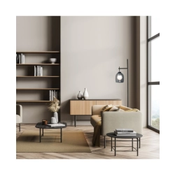 22053 FLOOR LAMP G9 5W MAX BLACK METAL - BLACK MARBLE - SMOKED & OPAL GLASS Zambelis Lights