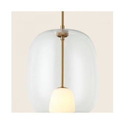 22057 PENDANT LIGHT G9 CLEAR GLASS - GOLD MAT Zambelis Lights