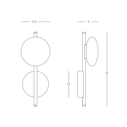 22061 WALL LIGHT 7W METAL - GLASS GOLD MATT Zambelis Lights