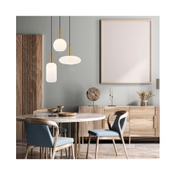 22070 PENDANT LIGHT 1XE27 MAX 40W OPAL - GOLD MATT Zambelis Lights