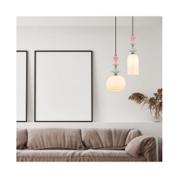 22079 PENDANT LIGHT 1XE27 MAX 40W OPAL WHITE GLASS & CERAMICS Zambelis Lights