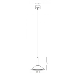 22183 PENDANT LIGHT LED 7W SANDY BLACK Zambelis Lights