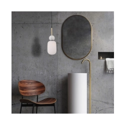22215 PENDANT LAMP 1XE27 MAX 40W OPAL GLASS-WHITE MARBLE Zambelis Lights