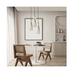 23010 PENDANT LIGHT 3XE14 MAX 40W GLASS ANTIQUE BRASS Zambelis Lights