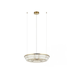 23048 PENDANT LED LIGHT 55W 3000K METAL-CRYSTAL ANTIQUE BRASS Zambelis Lights