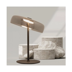 23054 TABLE LED LIGHT 15W METAL-GLASS BLACK FOR INTERIOR SPACES Zambelis Lights
