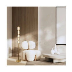 23063 FLOOR LED LIGHT 17W 3000K GOLD MATT METALL - CHAMPAGNE GLASS Zambelis Lights