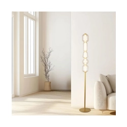 23063 FLOOR LED LIGHT 17W 3000K GOLD MATT METALL - CHAMPAGNE GLASS Zambelis Lights