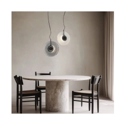 23073 PENDANT LED LIGHT 8W 3000K METAL-GLASS, BLACK-CLEAR GLASS Zambelis Lights