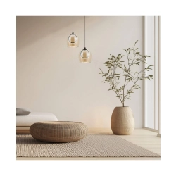 23079 PENDANT LED LIGHT 6W 3000K METAL-SILICON-GLASS,BLACK-CHAMPAGNE Zambelis Lights