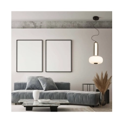 23084 PENDANT LED LIGHT 23W 3000K METAL-SMOKED & OPAL GLASS , BLACK Zambelis Lights