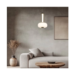23084 PENDANT LED LIGHT 23W 3000K METAL-SMOKED & OPAL GLASS , BLACK Zambelis Lights