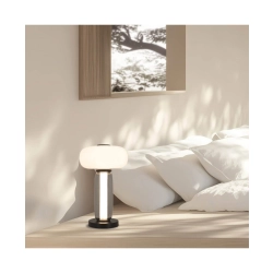 23085 TABLE LED LIGHT 23W 3000K BLACK METAL - SMOKED & OPAL GLASS Zambelis Lights