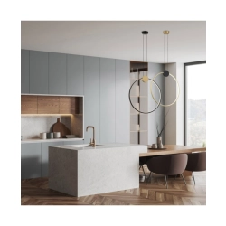 23095 PENDANT LED LIGHT 24W 3000K ALUMINIUM-SILICON,GOLD-BLACK RING Zambelis Lights