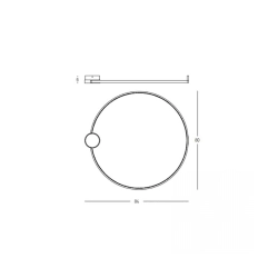 23097 CEILING LED LIGHT 32W 3000K ALUMINIUM-SILICON,BLACK-GOLD RING FOR INTERIOR SPACES Zambelis Lights