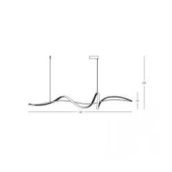 23109 PENDAN LED LIGHT 27W 3000K ALUMINIUM- BLACK Zambelis Lights