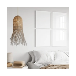 23196 PENDANT LAMP E27 MAX 20W RATTAN NATURALSHADE Zambelis Lights