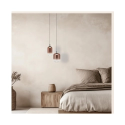 23216 PENDANT LED LIGHT 12W 3000K BLACK-COPPER GLASS Zambelis Lights