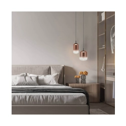 23219 PENDANT LED LIGHT 12W 3000K BLACK-COPPER GLASS Zambelis Lights