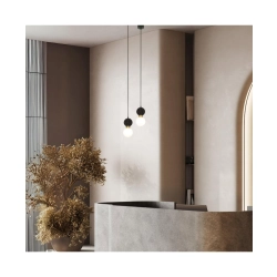 23241 PENDANT LAMP G9 MAX 7W BLACK MARBLE - BRASS Zambelis Lights