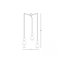 23246 PENDANT 3XE14 MAX 15W GREEN MARBLE - BRASS FOR INTERIOR USE Zambelis Lights
