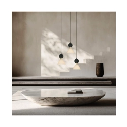 23249 PENDANT 3XE14 MAX 15W BLACK MARBLE - BRASS Zambelis Lights