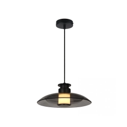25142 PENDANT LED LIGHT 10W 3000K SANDY BLACK - SMOKED GLASS Zambelis Lights