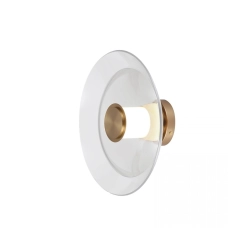 25143 WALL LED LIGHT 10W 3000K BRUSHED BRASS - CLEAR GLASS Zambelis Lights
