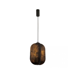 25171 PENDANT LIGHT 1xE27 MAX 15W MULBERRY SILK - METAL BLACK Zambelis Lights
