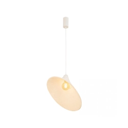 25173 PENDANT LIGHT 1xE27 MAX 15W MULBERRY SILK - METAL WHITE Zambelis Lights