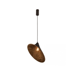 25174 PENDANT LIGHT 1xE27 MAX 15W MULBERRY SILK - METAL BLACK Zambelis Lights